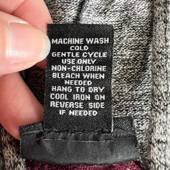 Rue21 Womens Hooded Sweater Pullover Colorblock Long Sleeve Red Gray Large - Picture 7 of 7